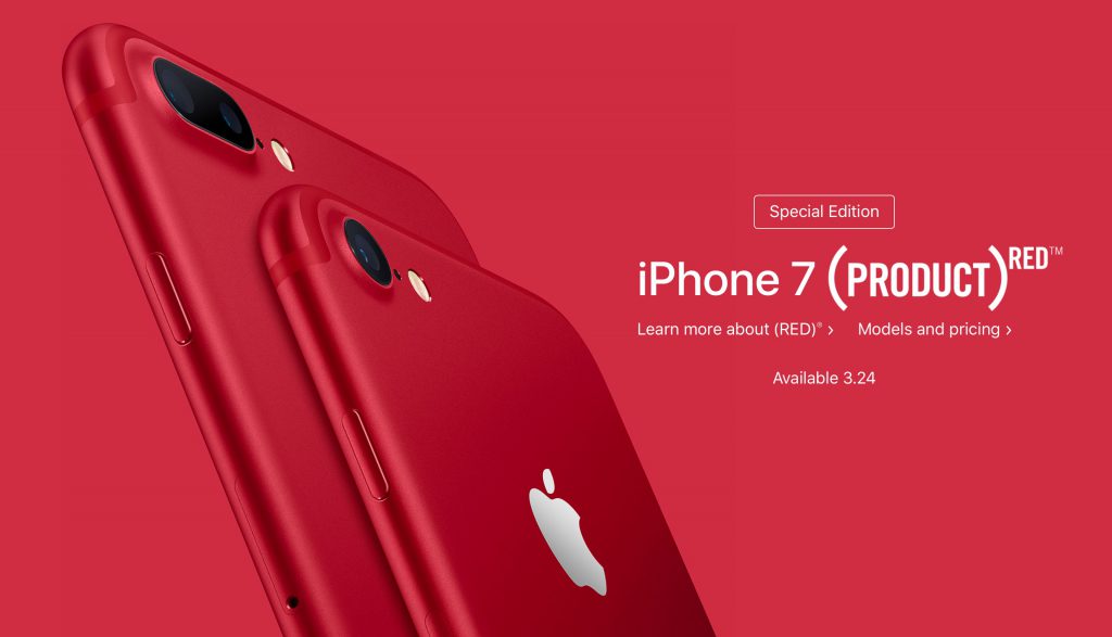 Apple products (Red) campaign