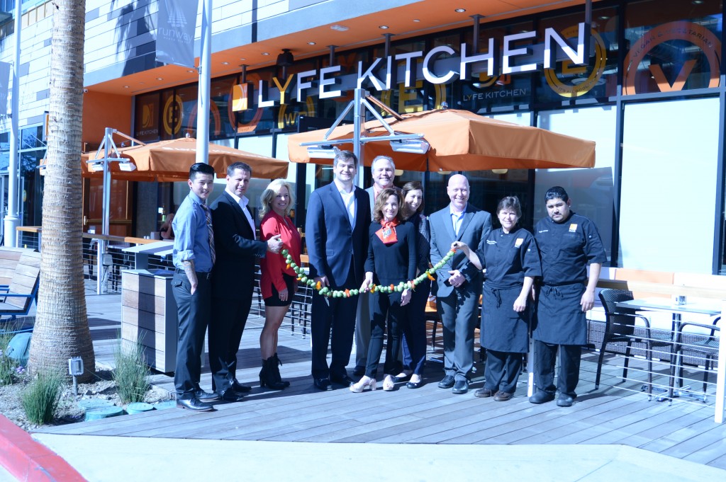 LYFE Kitchen leadership team hosts its Brussels sprouts ceremony at its new Playa Vista, California location on Feb. 9, 2016