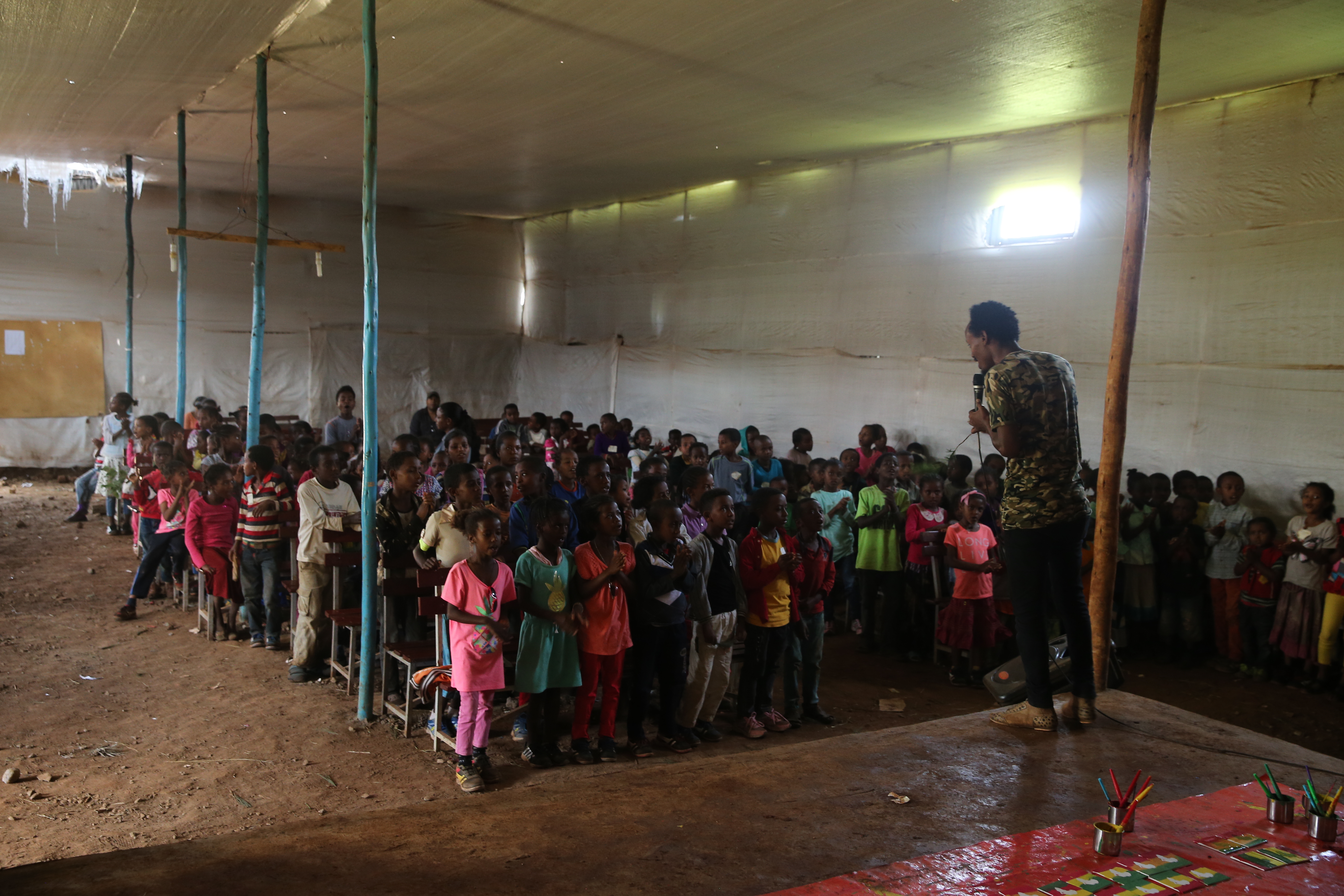 Children of the Woliso Carepoint show up each day to take part in community.