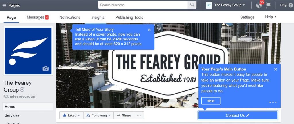The Fearey Group Facebook Services Template Page - Take the Tour